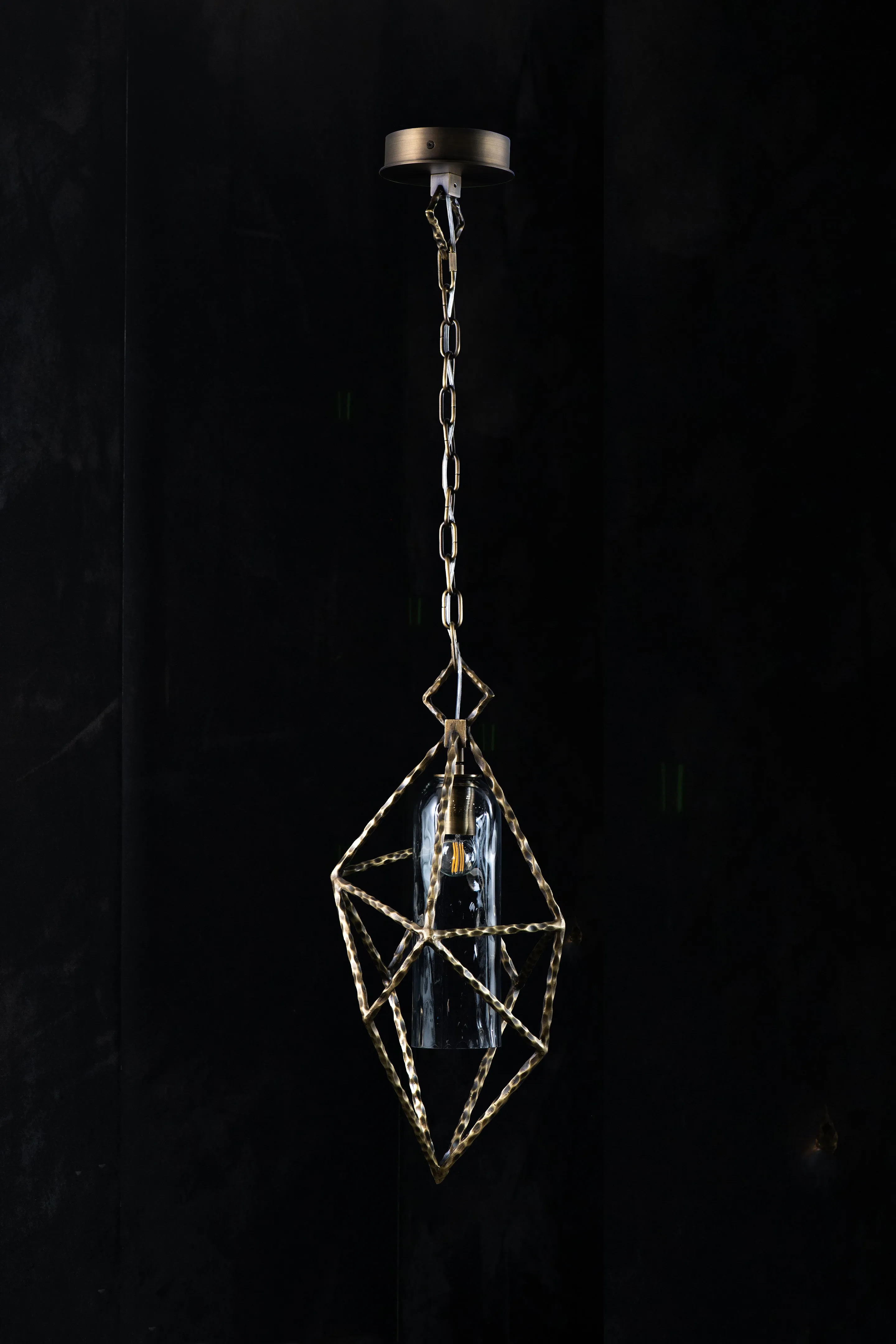 Vesta Geometric Smoked Glass Pendant Light