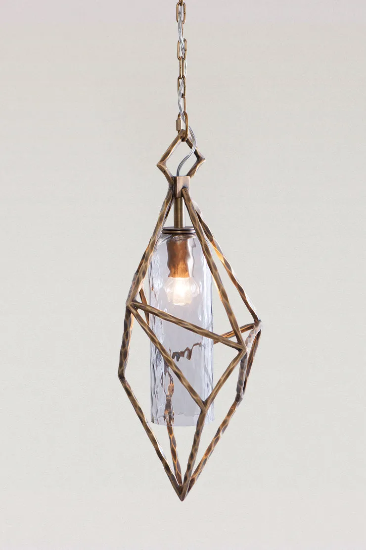 Vesta Geometric Smoked Glass Pendant Light