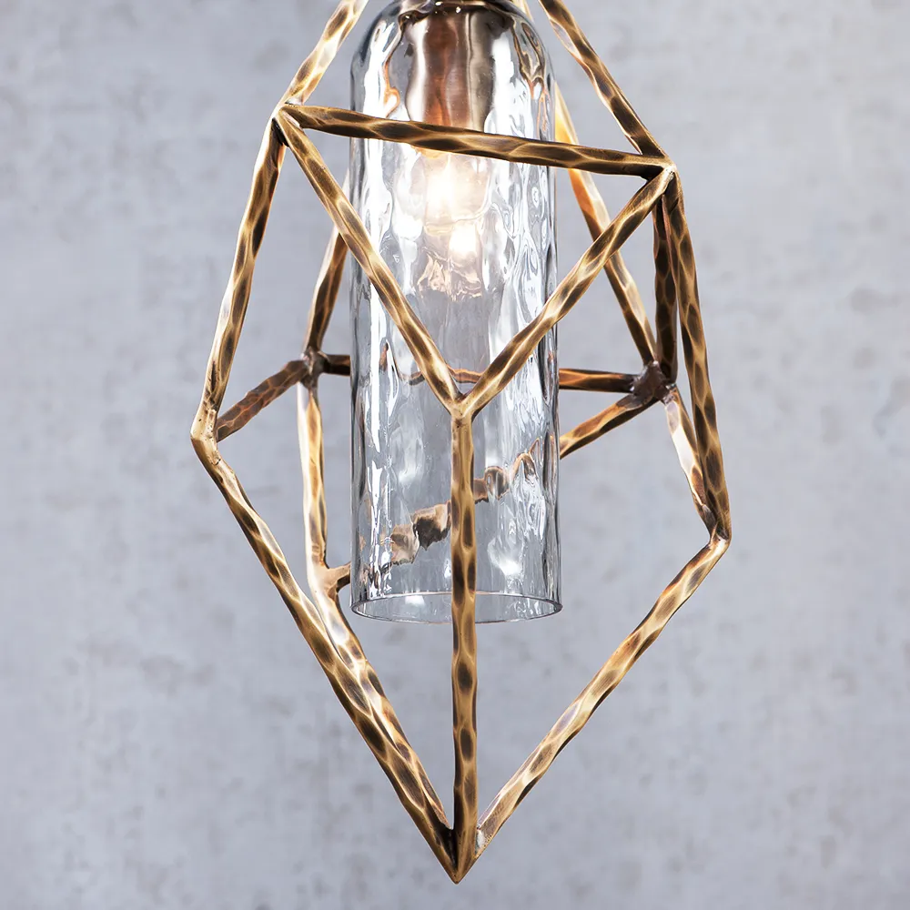 Vesta Geometric Smoked Glass Pendant Light