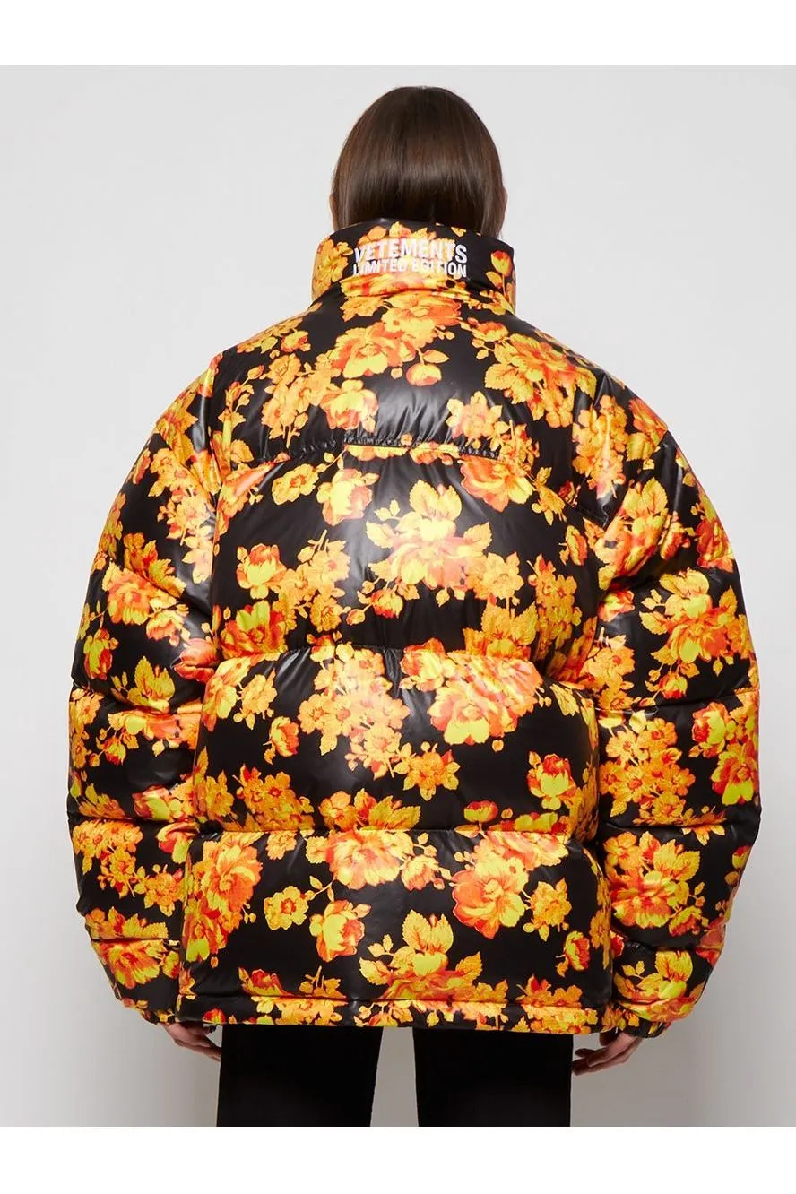 VETEMENTS | Acid Flower Puffer Jacket - Orange