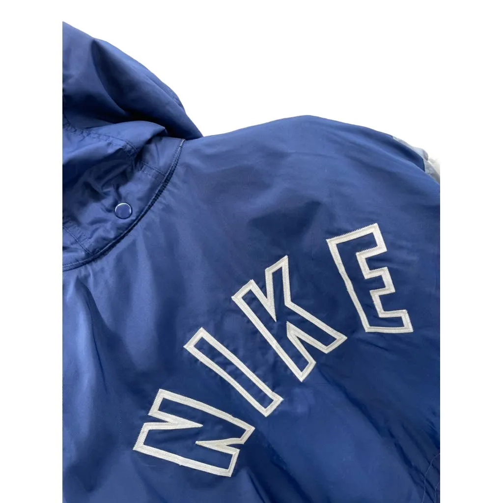 Vintage 1990's Nike Navy Quilt Lined Embroidered Swoosh Puffer Jacket