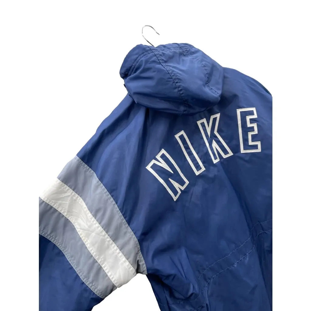 Vintage 1990's Nike Navy Quilt Lined Embroidered Swoosh Puffer Jacket