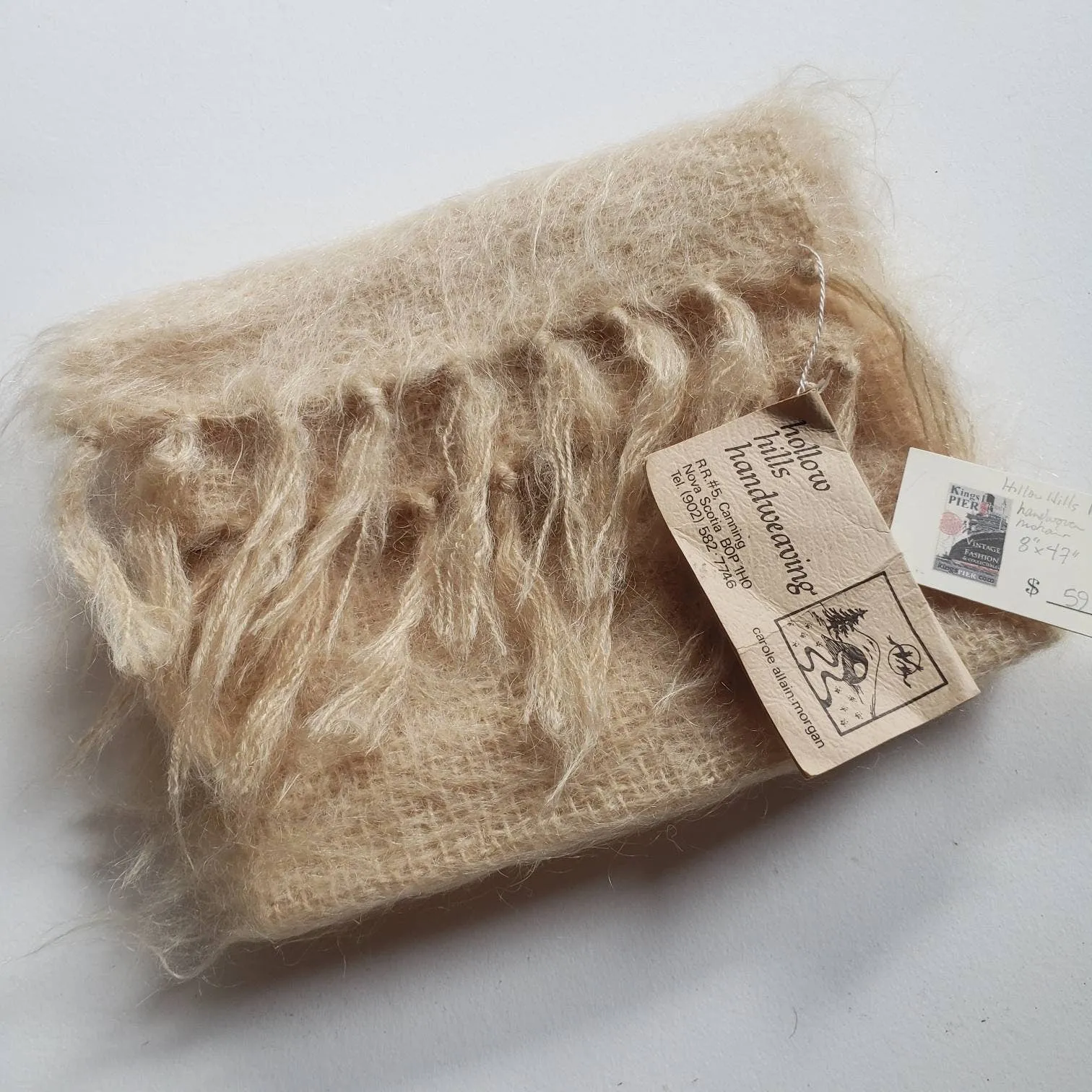 Vintage Handwoven Mohair Scarf. NWT. Made in Nova Scotia,  Canada *SOLD