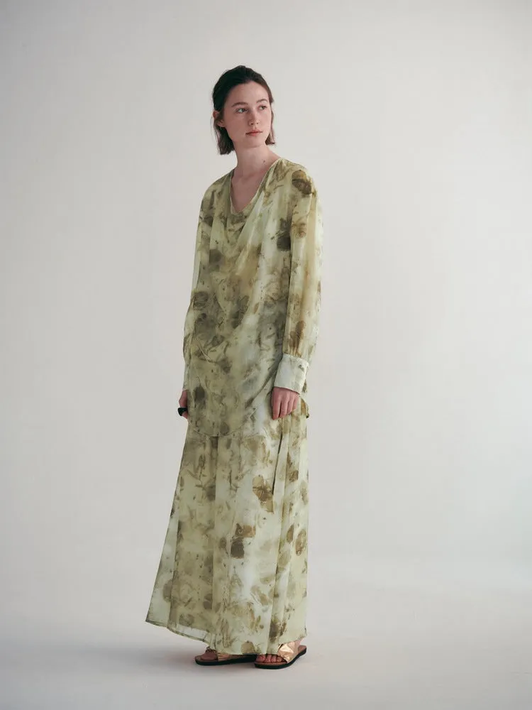 Vintage Romantic Floral High-Waist Midi Skirt