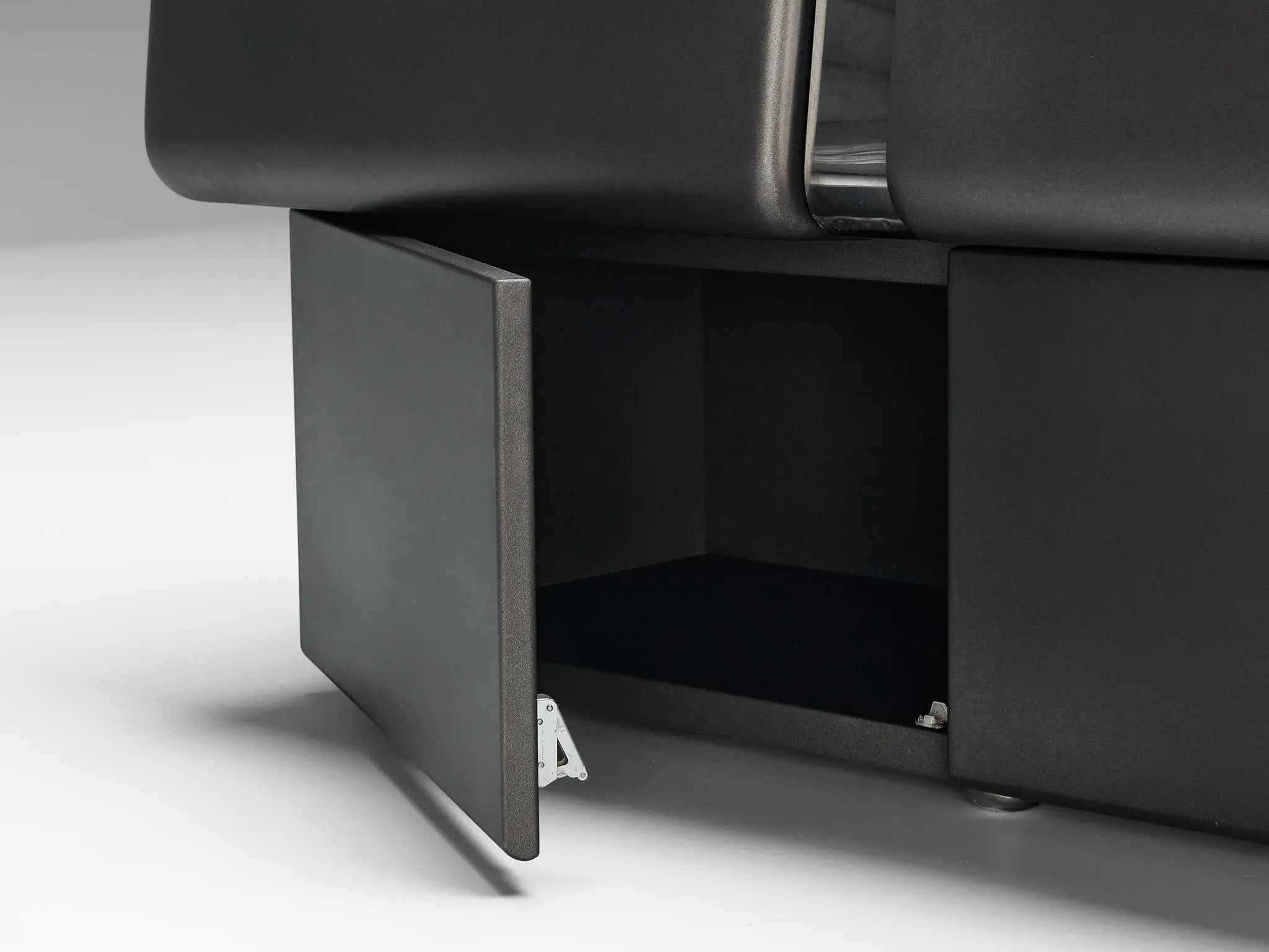 Vittorio Introini 'Colby' Sideboard in Grey Lacquered Wood and Metal