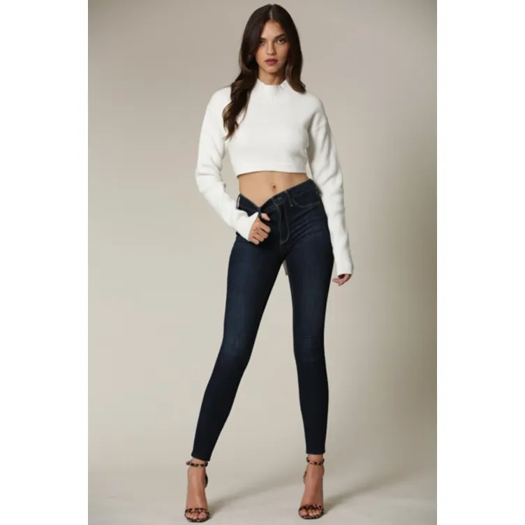 Vouss Knit Top Featuring a Lace Up Back