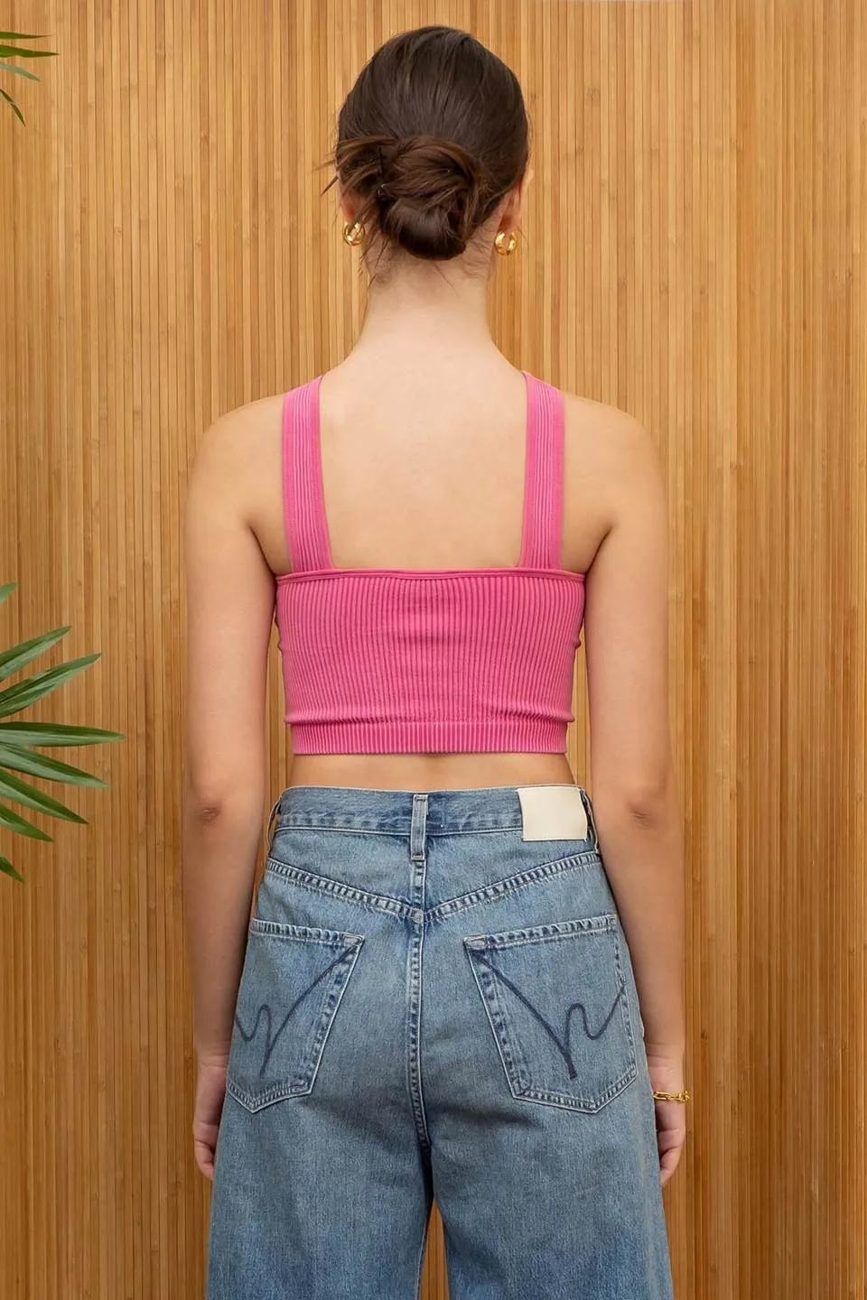 WASHED SEAMLESS CROP TOP