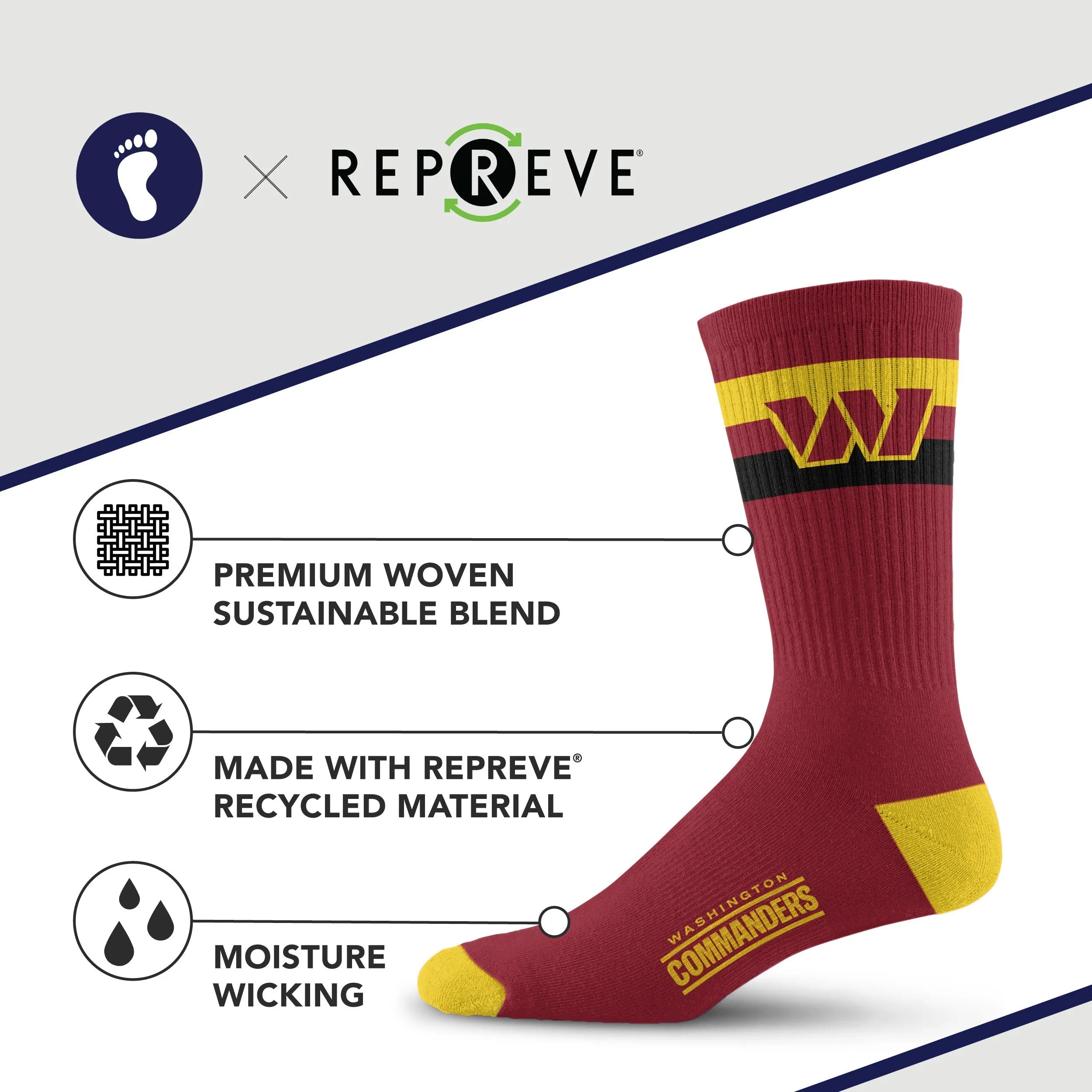 Washington Commanders Legend Premium Crew Socks