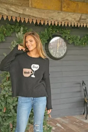 Week Vs End Crew Chunky Sweater