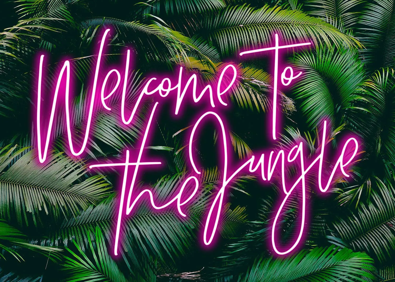 Welcome To The Jungle Tropical Neon Print