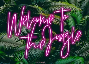 Welcome To The Jungle Tropical Neon Print