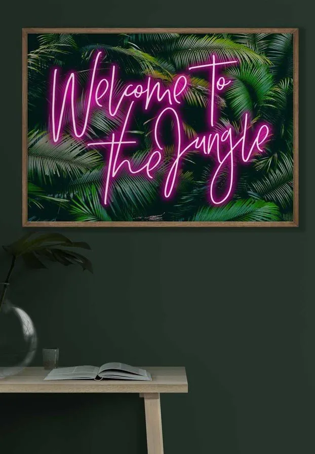 Welcome To The Jungle Tropical Neon Print