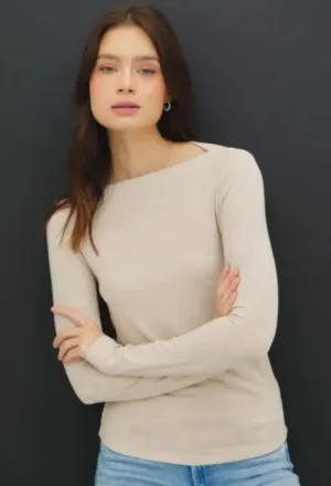 Wide Neck Knit Top