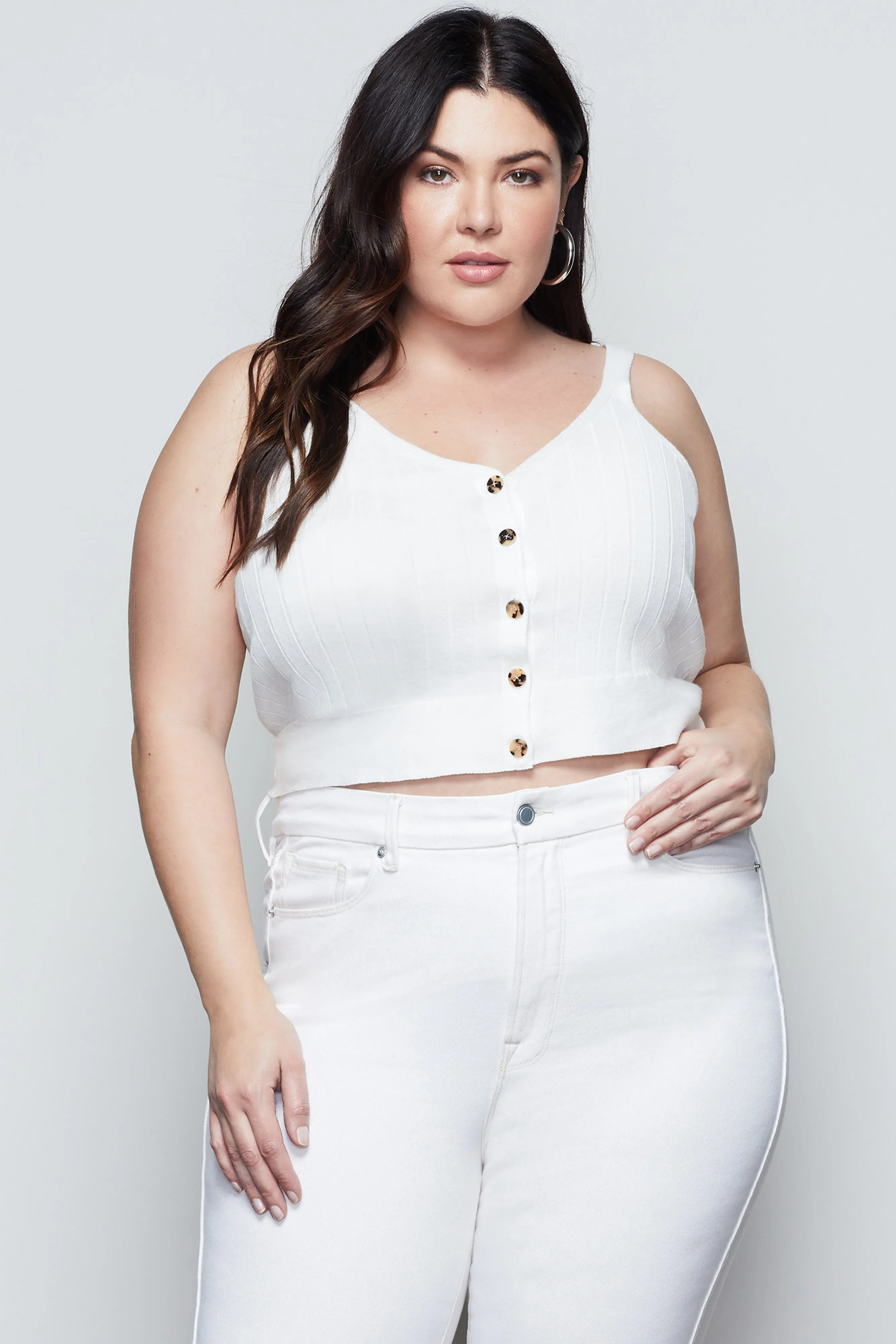 WIDE RIB CROP TANK | POWDER001
