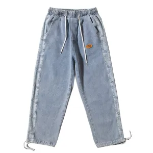 WLS Denim Side Cashew Flower Embroidered Jeans