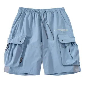 WLS Multi-Pocket Decoration Solid Color Cargo Shorts