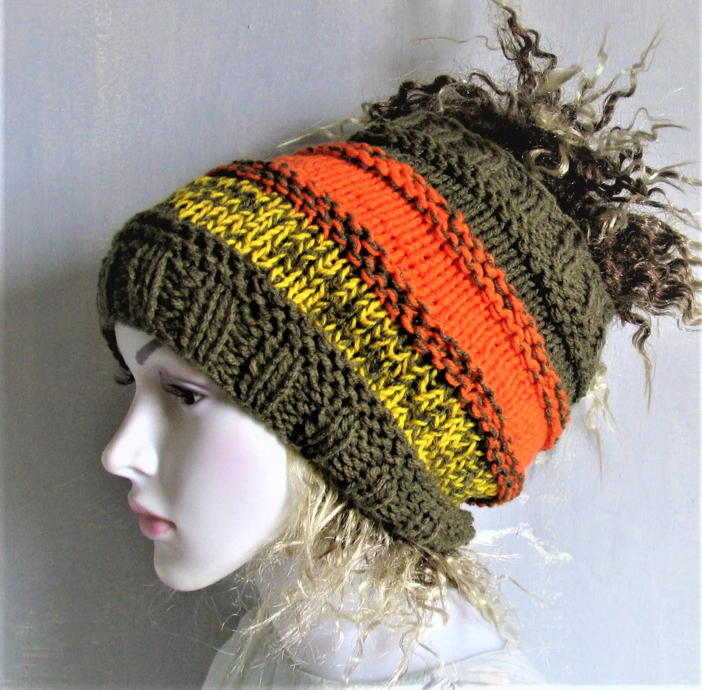 Women Men Bohemian Head Band Dread Tube Wrap Knit Freeform Hippie Wide Headband Buble Headband