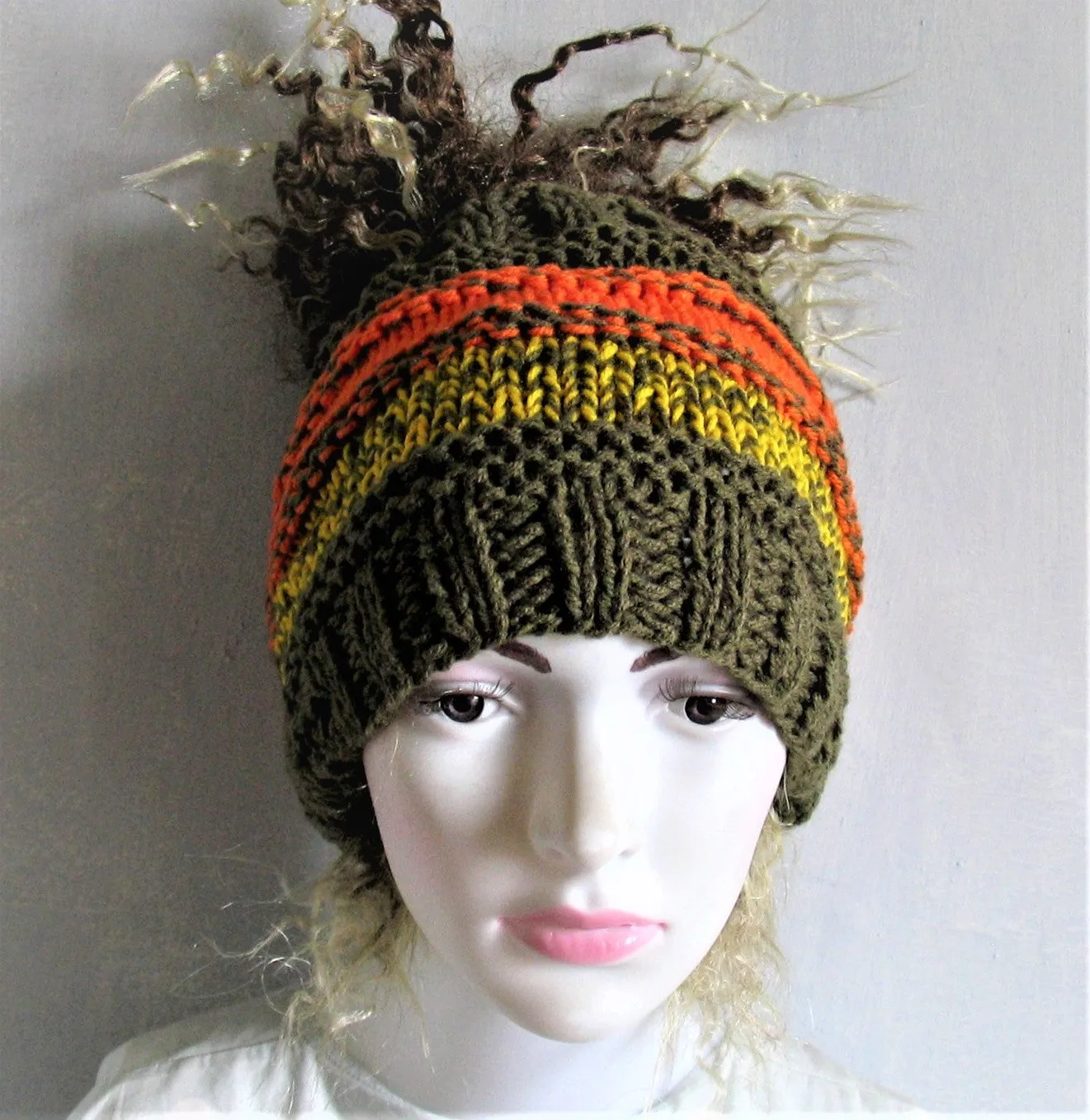 Women Men Bohemian Head Band Dread Tube Wrap Knit Freeform Hippie Wide Headband Buble Headband