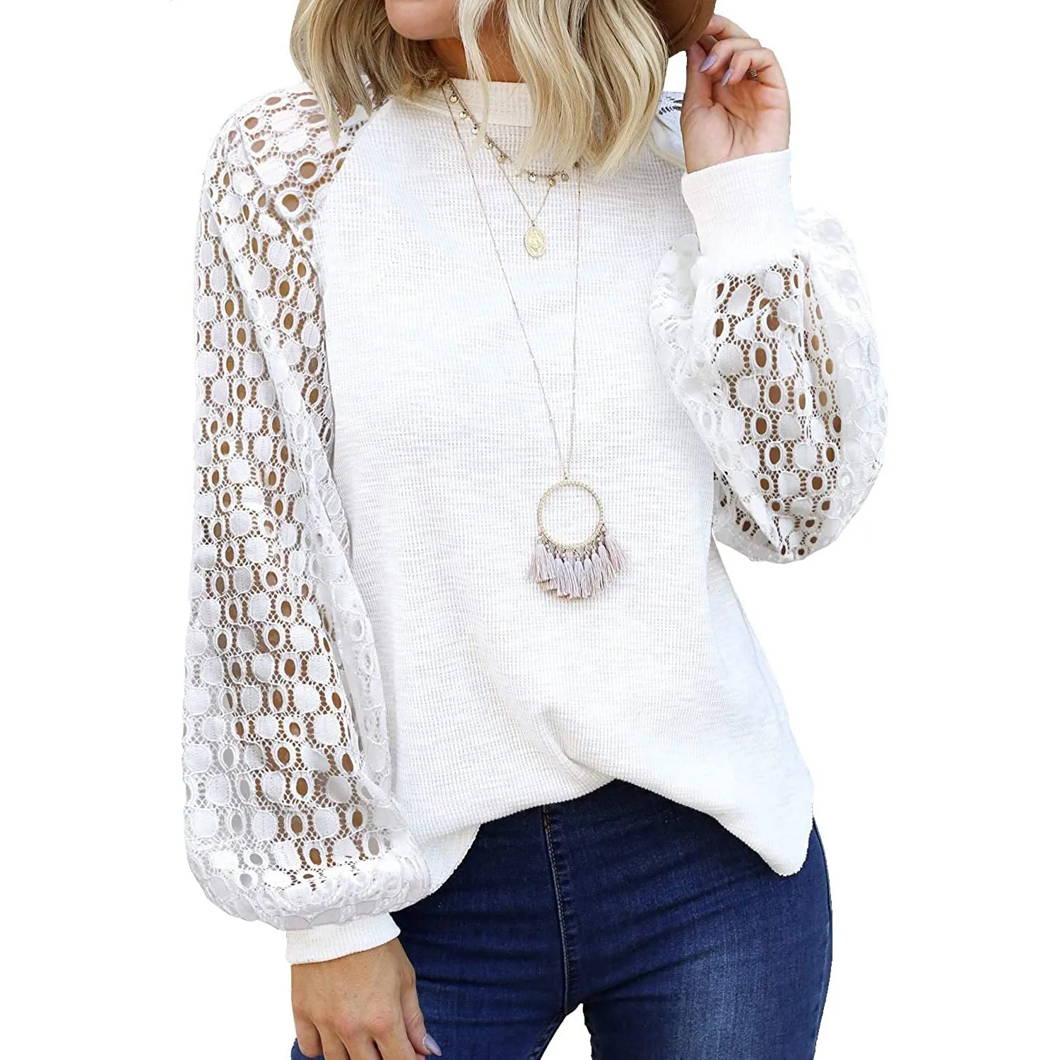 Women's Long Sleeve Lace Top