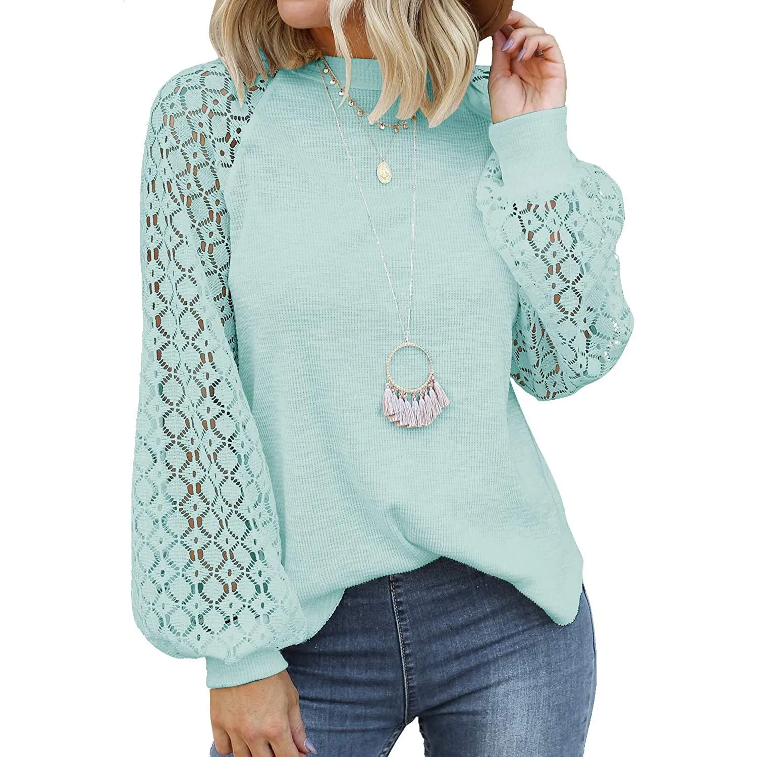 Women's Long Sleeve Lace Top