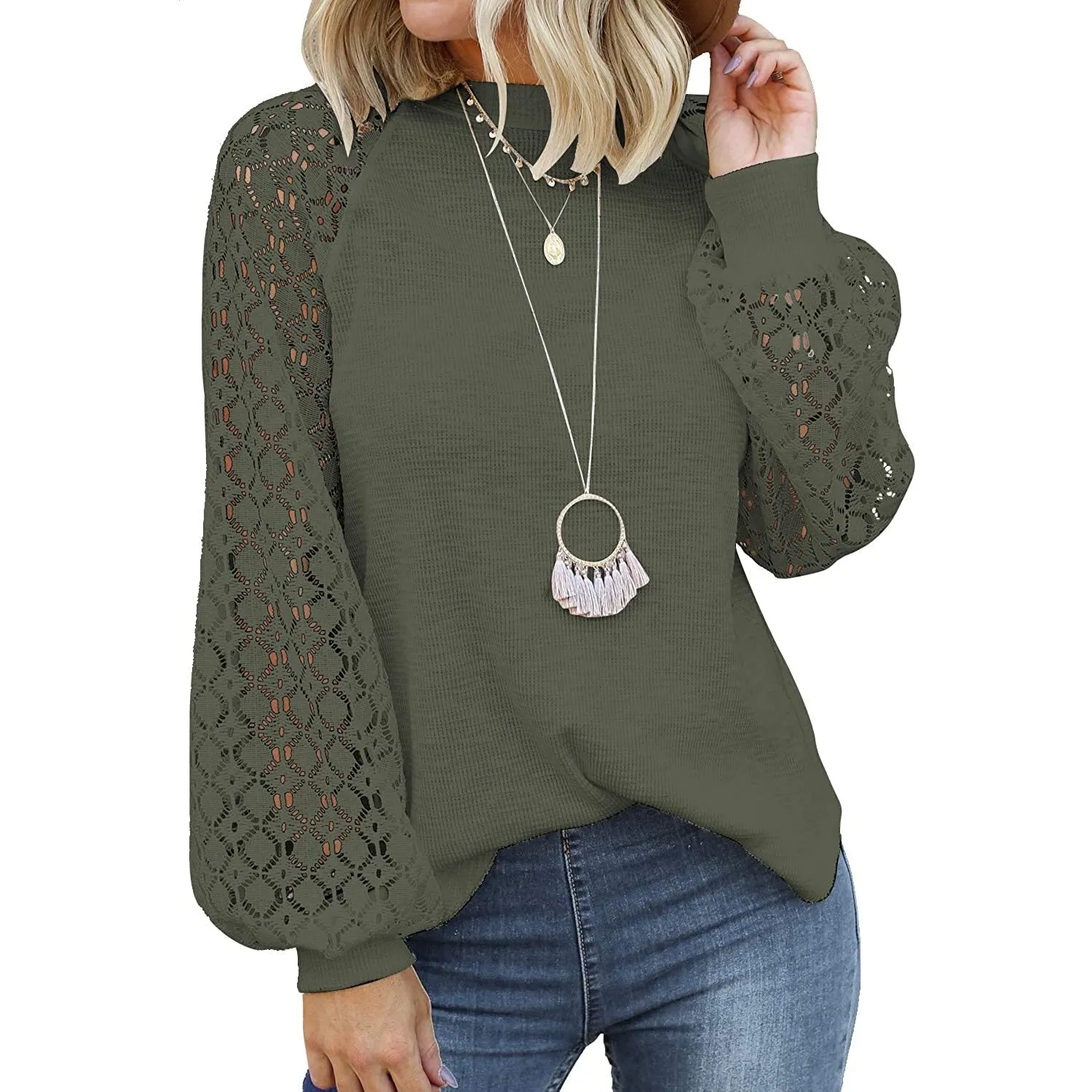Women's Long Sleeve Lace Top