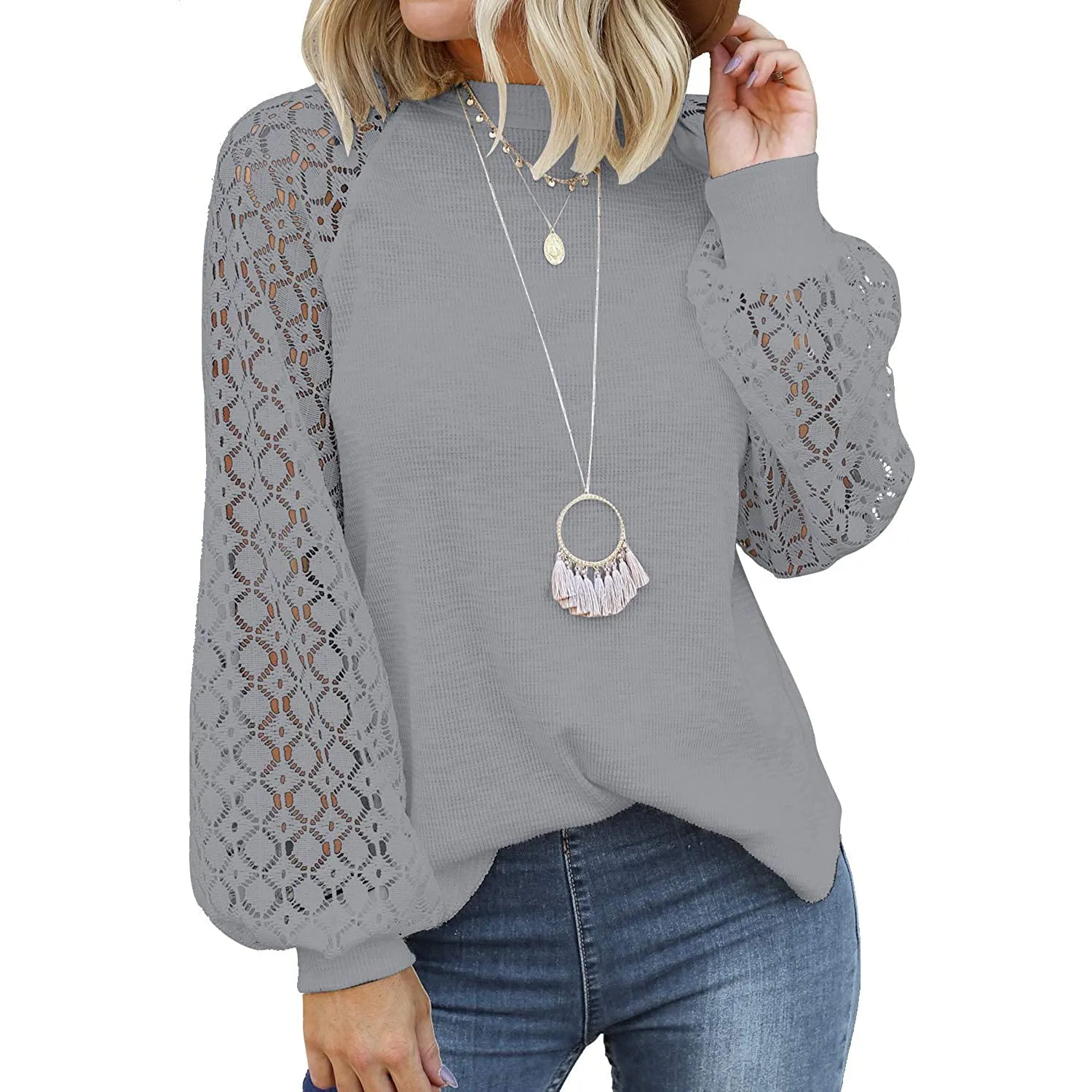 Women's Long Sleeve Lace Top