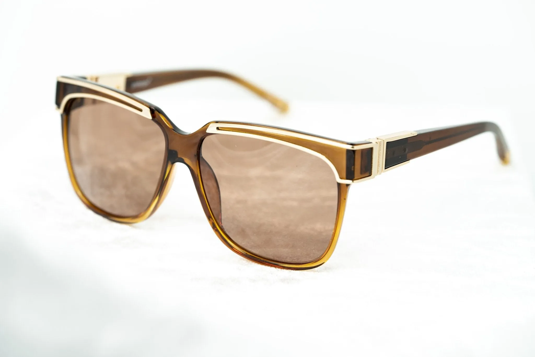 Yohji Yamamoto Sunglasses Rectangular Brown and Bronze