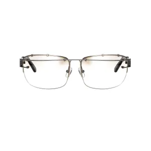Yohji Yamamoto Sunglasses Rectangular Silver and Brown