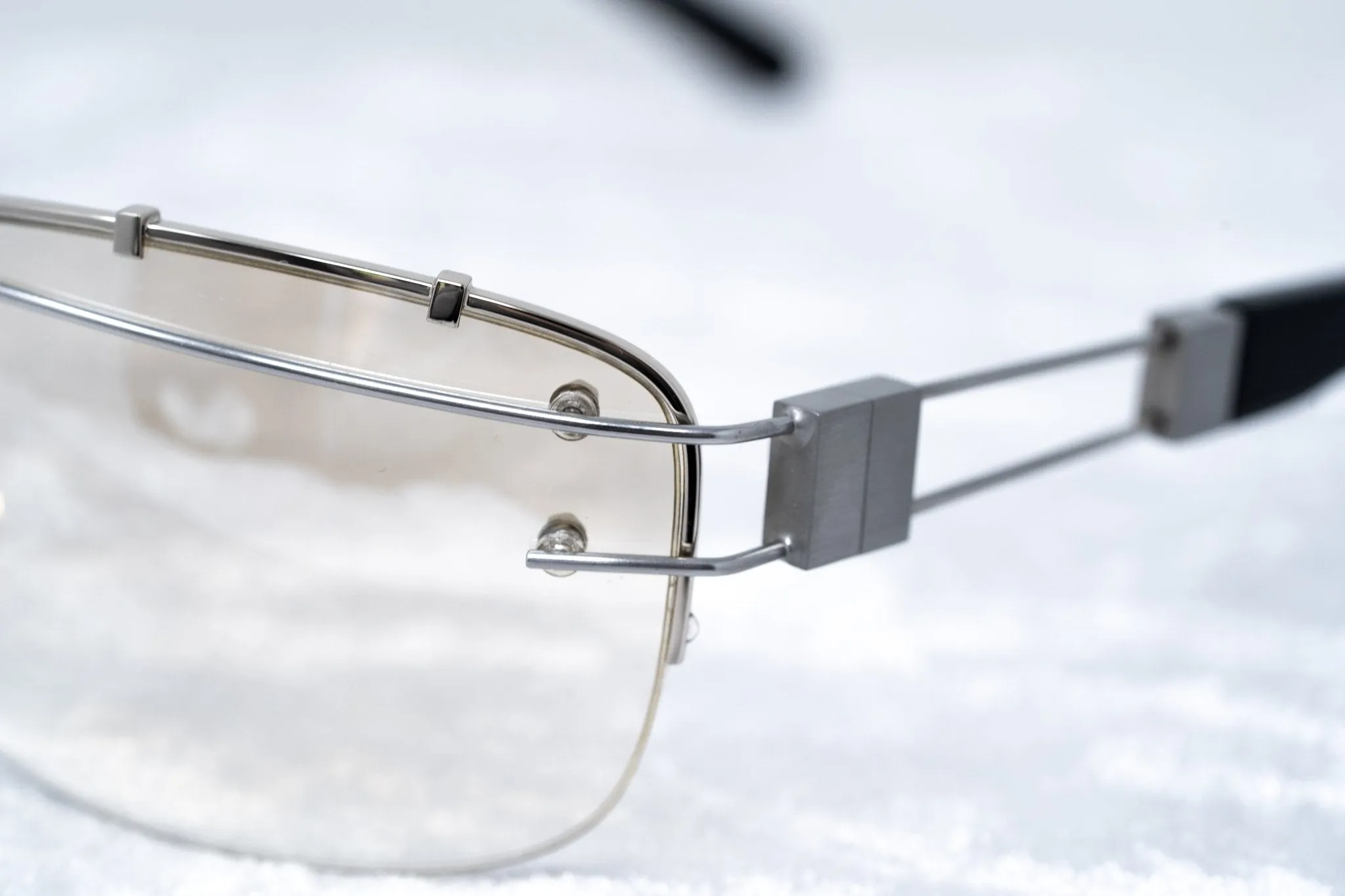 Yohji Yamamoto Sunglasses Rectangular Silver and Brown