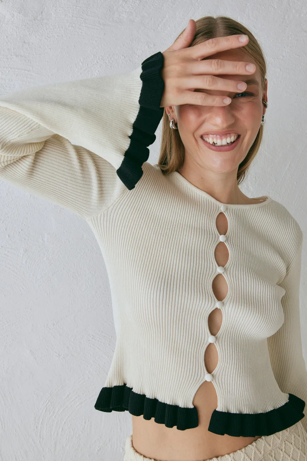 Zoey Knit Top Cream