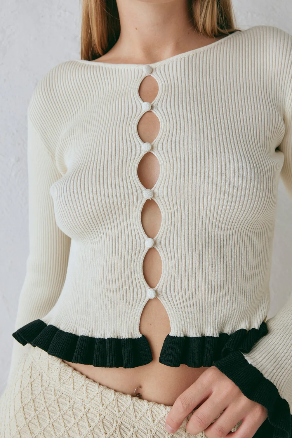 Zoey Knit Top Cream