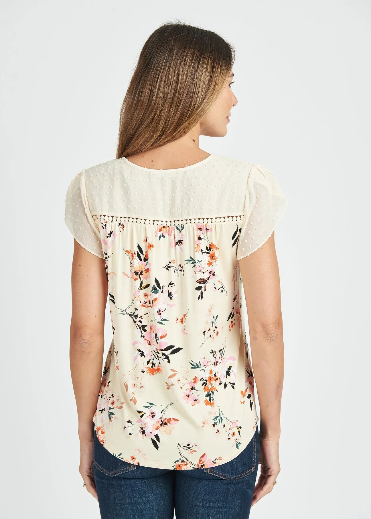 Zoey Ruffled Ivory Top